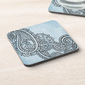 Blue Mehndi Motif Plastic Untersetzer Set (Linke Seite)