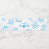 Blue Melted Snow Water Bottle Labels Wasserflaschenetikett (Einzelnes Label)