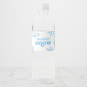Blue Melted Snow Water Bottle Labels Wasserflaschenetikett (Vorderseite)