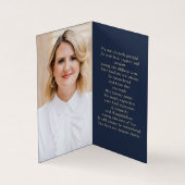 Blue Memorial Folder Card Gold Script 2 Foto (Innenseite)