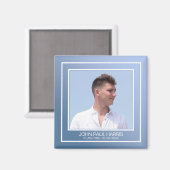 Blue Memorial Foto Magnet (Vorderseite/Rückseite)