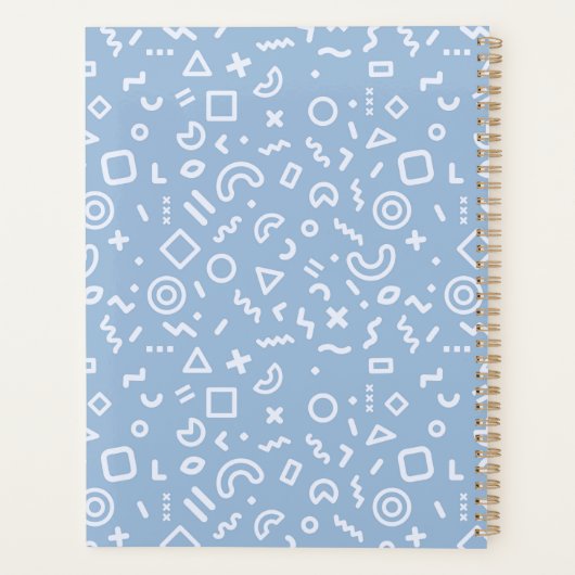 Blue Memphis Pattern Planner Planer (Rückseite)
