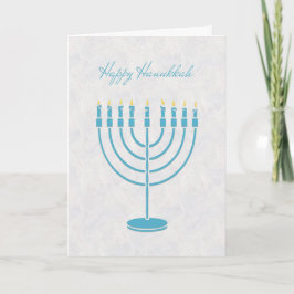 Blue Menorah, Happy Hanukkah, Grußkarte Feiertagskarte
