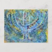 Blue Menorah Postcard Postkarte (Vorderseite)