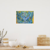 Blue Menorah Poster (Küche)