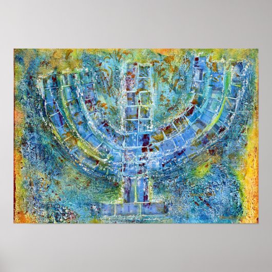 Blue Menorah Poster (Vorne)