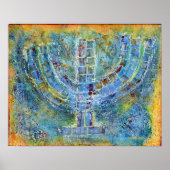 Blue Menorah Poster (Vorne)