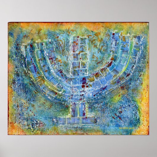 Blue Menorah Poster (Vorne)