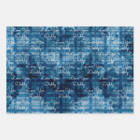 Blue Men's Birthday DIY Text Set von 3 Geschenkpapier Set (Vorderseite 3)