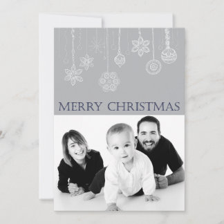 Blue Mercury Christmas Family Foto Urlaubskarte Feiertagskarte