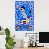Blue Merfaery und Dolphin Print Poster (Heimbüro)