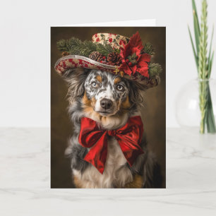 Blue Merle Aussie Weihnachten viktorianischer Hund