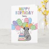 Blue Merle Aussiedoodle Dog Happy Birthday Karte (Gelbe Blume)