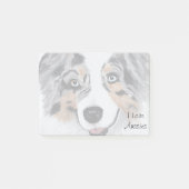 Blue Merle Australian Shepherd 50 Sticky Notes Post-it Klebezettel (Vorderseite)