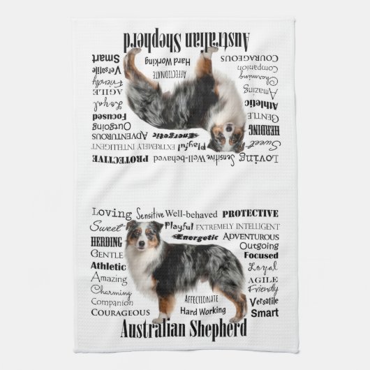 Blue Merle Australian Shepherd Geschirrtuch (Vertikal)