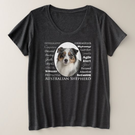 Blue Merle Australian Shepherd Große Größe T-Shirt (Design vorne)