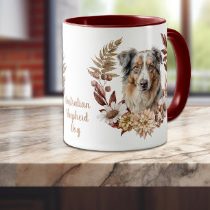 Blue Merle Australian Shepherd Hund Herbstreath Tasse