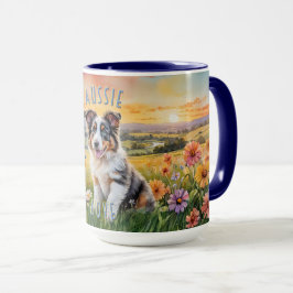 Blue Merle Australian Shepherd Puppy Tasse