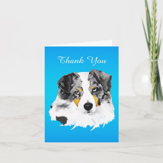 Blue Merle Australian Shepherd Vielen Dank Dankeskarte (Vorderseite)