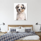 Blue Merle Australian Shepherd Welpe nah-up Leinwanddruck (Insitu (Schlafzimmer))