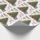 Blue Merle Australian Shepherd Welppy Holiday Tree Geschenkpapier (Ecke)