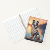 Blue Merle Border Collie am See Notizblock (Innenseite)