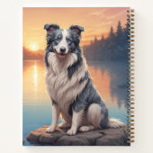 Blue Merle Border Collie am See Notizblock (Rückseite)
