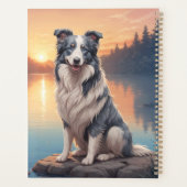 Blue Merle Border Collie am See Planer (Rückseite)