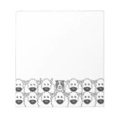 Blue Merle Border Collie in the Sheep Notizblock (Vorderseite)