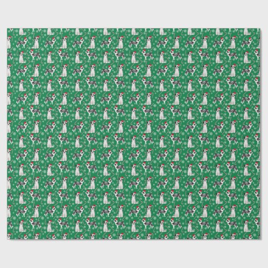 Blue Merle Border Collie Weihnachtshund Geschenkpapier (Flach)