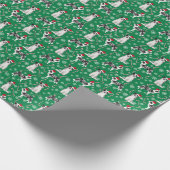 Blue Merle Border Collie Weihnachtshund Geschenkpapier (Ecke)