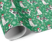 Blue Merle Border Collie Weihnachtshund Geschenkpapier (Rolleneckpunkt)