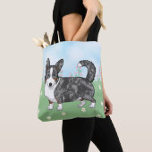 Blue Merle Cardigan Welsh Corgi Blume Tasche (Von Nahem)