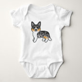 Blue Merle Cardigan Welsh Corgi Cartoon Dog Baby Strampler (Vorderseite)