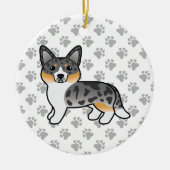 Blue Merle Cardigan Welsh Corgi Cartoon Dog Keramik Ornament (Vorne)