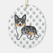 Blue Merle Cardigan Welsh Corgi Cartoon Dog Keramik Ornament (Links)