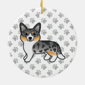 Blue Merle Cardigan Welsh Corgi Cartoon Dog Keramik Ornament (Hinten)