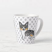 Blue Merle Cardigan Welsh Corgi Cartoon Dog & Paws Milchtasse (Rechte Ecke)