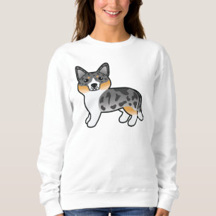 Blue Merle Cardigan Welsh Corgi Cartoon Dog Sweatshirt
