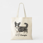 Blue Merle Cardigan Welsh Corgi Dog Lovers Tragetasche (Rückseite)