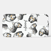 Blue Merle Cartoon Sheltie Dog Muster & Name Case-Mate iPhone Hülle (Rückseite (Horizontal))