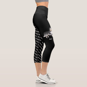 Blue Merle Cartoon Sheltie & Hund Name und Rasse Capri Leggings