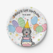 Blue Merle Cockapoo Cavapoo Dog Birthday Pappteller (Vorderseite)