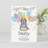 Blue Merle Cockapoo Cavapoo Dog Birthday Party Einladung (Stehend Vorderseite)