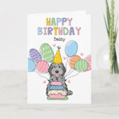 Blue Merle Cockapoo Cavapoo Dog Happy Birthday Karte (Vorderseite)