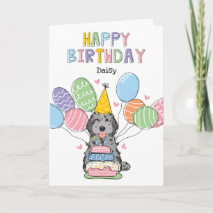Blue Merle Cockapoo Cavapoo Dog Happy Birthday Karte