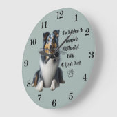 Blue Merle Collie Clock Große Wanduhr (Winkel)