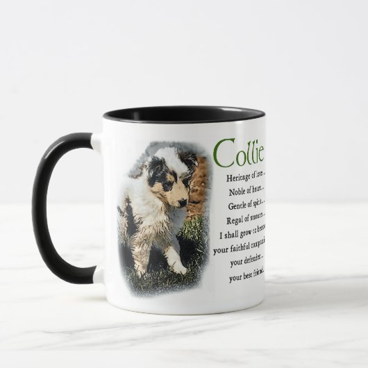 Blue Merle Collie Geschenke Tasse (Links)
