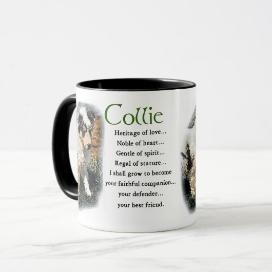 Blue Merle Collie Geschenke Tasse (Vorderseite Links)