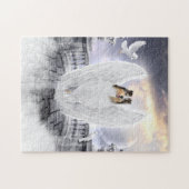 Blue Merle Collie Guardian Angel in Dog Heaven - Puzzle (Horizontal)